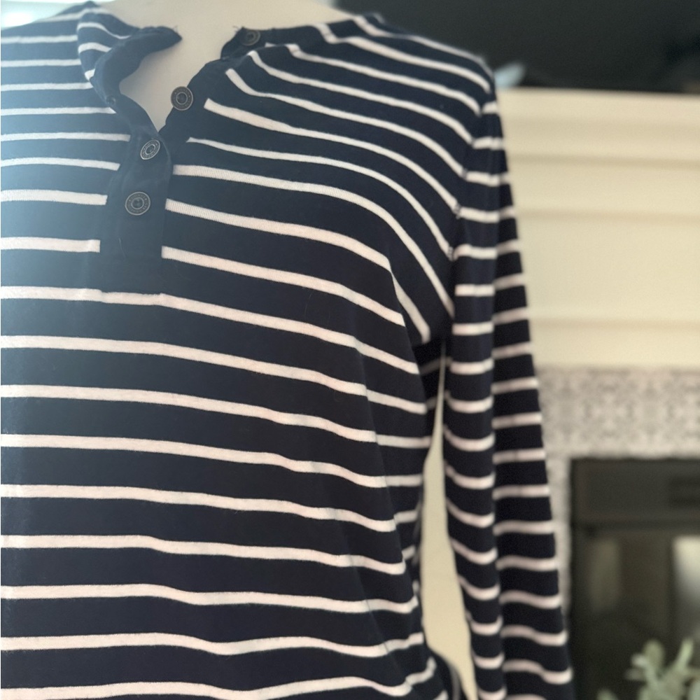 Lauren Ralph Lauren Navy and White Striped Top - Picture 7 of 10